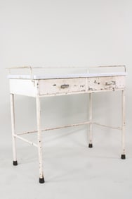 Enamel Top 2-Drawer Medical Dental Stand Table
