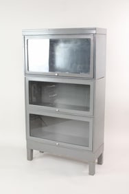 Industrial Metal & Glass Stacker Barrister Bookcase, 1 of 2