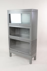 Industrial Metal & Glass Stacker Barrister Bookcase, 2 of 2