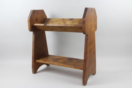 Arts & Crafts Pine Book Stand Shelf