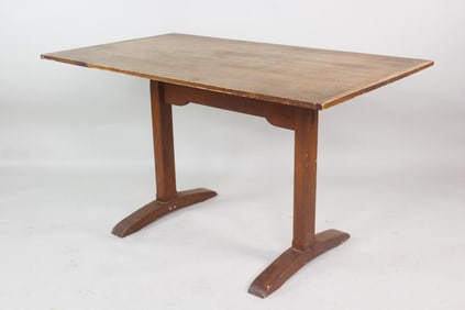 Wooden Trestle Table in the Manner of George Nakashima