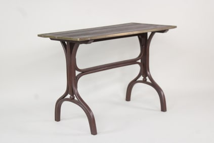Brass Edged Bentwood Thonet Bistro Table