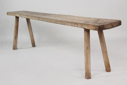 Primitive 8.5 Ft Wooden Peg Leg Farm Console Table