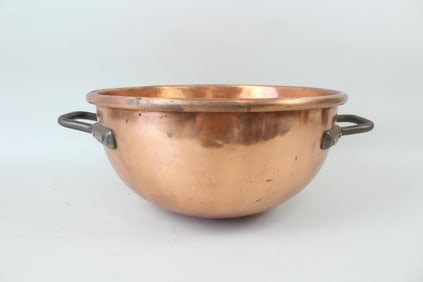 Copper Double Handled Chocolate Pot in Custom Wood Stand