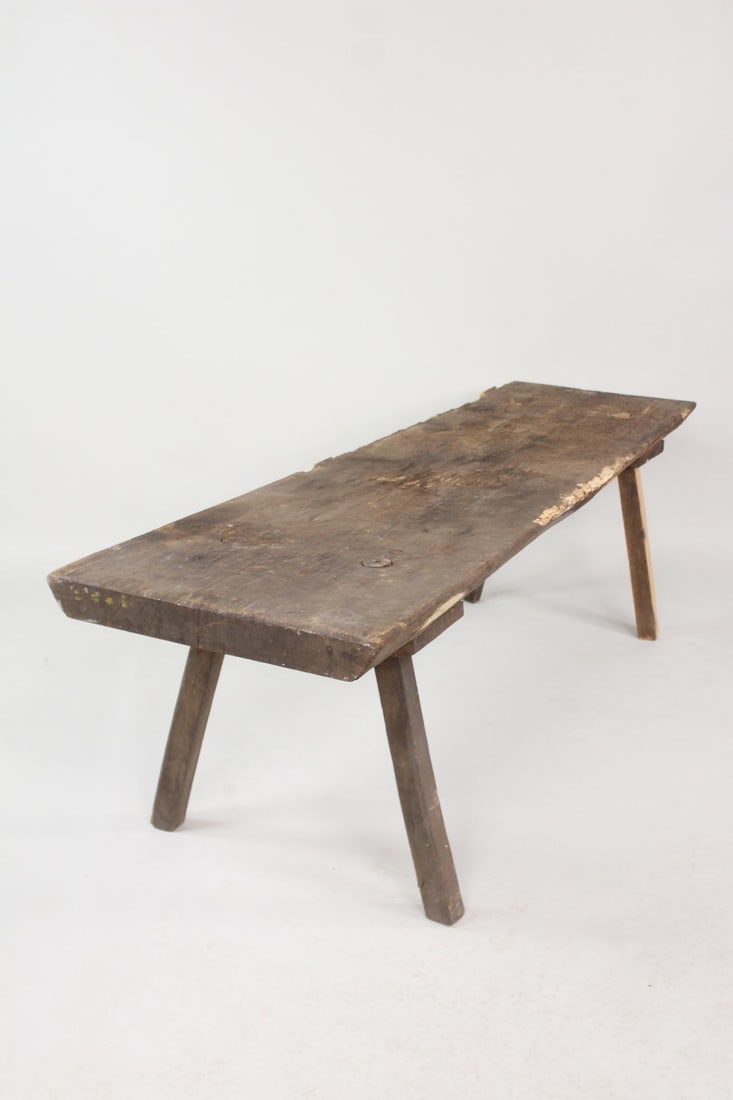 Primitive Peg Leg Wooden Coffee Table Bench (1 of 12)