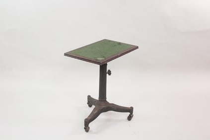 Antique Karlo Cast Iron and Wood Industrial Adjustable Table