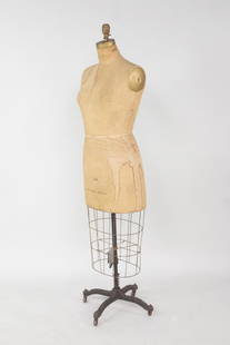 Female Dress Form Size 18, Mannequin: Female Dress Form Size 18, Mannequin. This is a fantastic full-body dress form with a rolling cast iron base. Marked Model 1953 18. Cast iron base marked Fashion Model 25 Howard St New York City. Dime