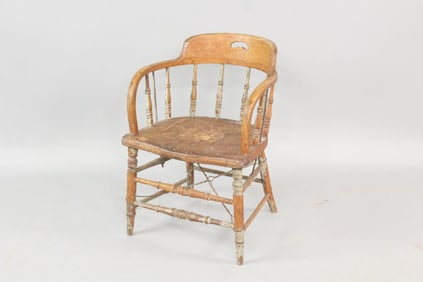 Wooden Captain's Chair with Great Patina