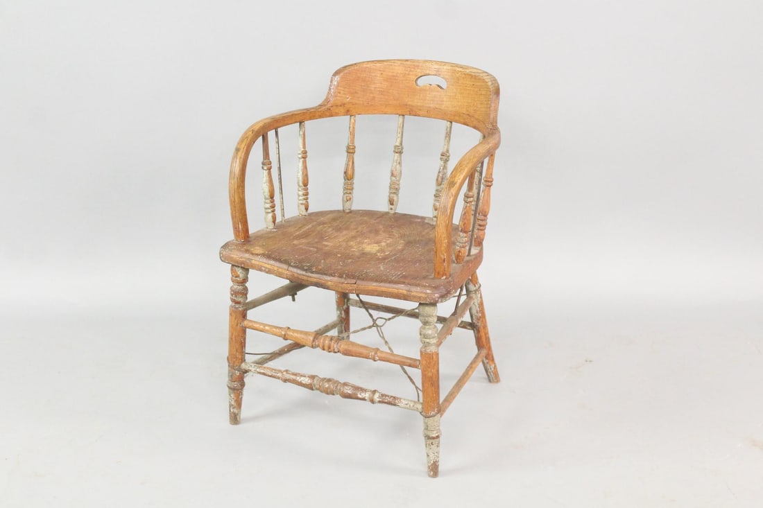 Wooden Captain's Chair with Great Patina (1 of 11)