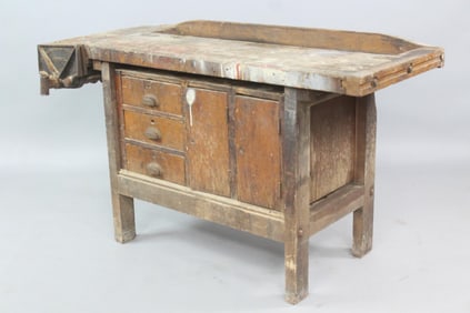 Industrial Wooden Carpenter's Richards Wilcox Maple Work Bench