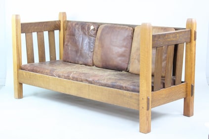 Stickley Bros Mission Oak "Quaint" Settle