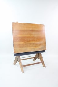 Industrial Wooden Drafting Table