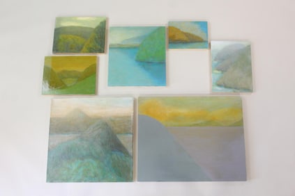 Group of 7 Clark Murray Expressionist Paintings, Hudson River Landscapes