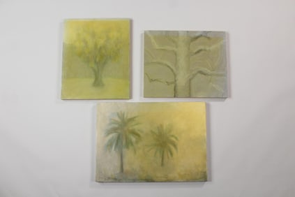 Group of 3 Clark Murray Expressionist Paintings, Palm & Leafless Trees