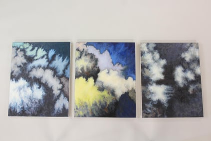 Group of 3 Large Clark Murray Expressionist Paintings, Dark Clouds