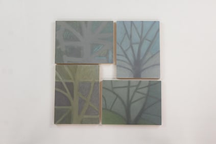 Group of 4 Clark Murray Expressionist Paintings, Leafless Trees