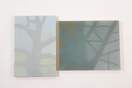 Pair of Clark Murray Expressionist Paintings, Leafless Trees