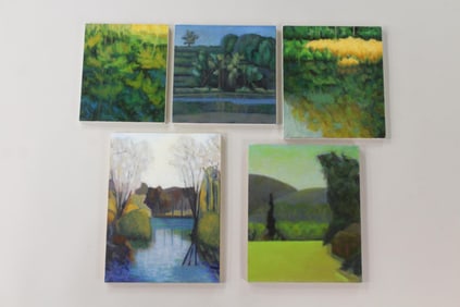 Group of 5 Clark Murray Expressionist Paintings, Hudson River Landscapes