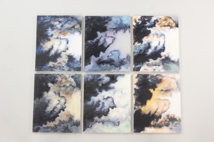 Group of 6 Clark Murray Expressionist Paintings, Cloudy Skies