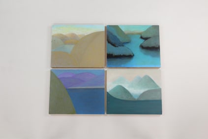 Group of 4 Clark Murray Expressionist Paintings, Hudson River Landscapes