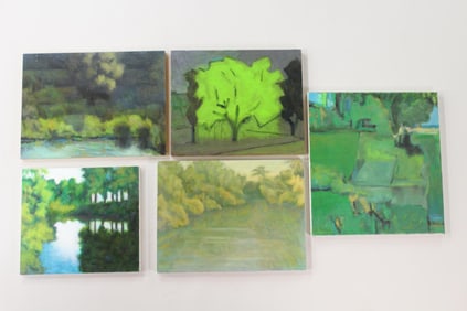 Group of 5 Clark Murray Expressionist Paintings, Hudson River Landscapes