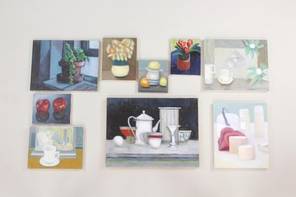 Group of 9 Clark Murray Expressionist Paintings, Kitchen Still Lifes