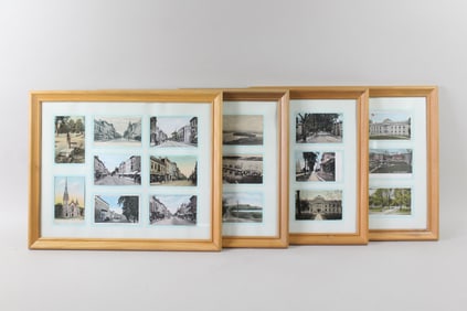 Set of 4 Framed Collection of Hudson NY Postcards