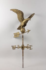 Gold Painted Metal Eagle Weathervane with Directionals