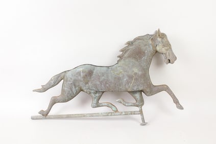 Full Bodied Copper Running Horse Weathervane