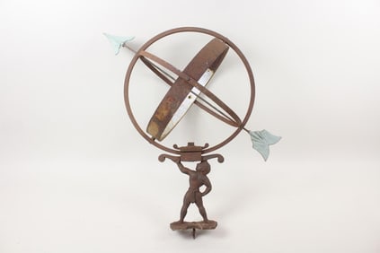 Hercules Copper & Iron Garden Armillary Sundial