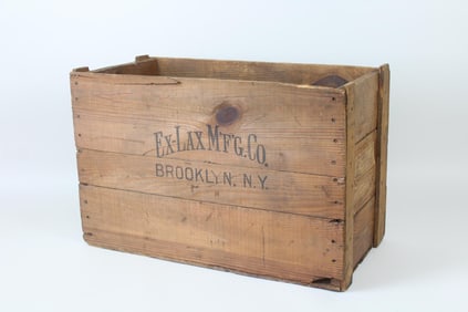 Wooden Apothecary Shipping Crate, Ex-Lax Brooklyn