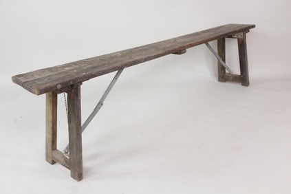 Industrial Folding Wooden Bench