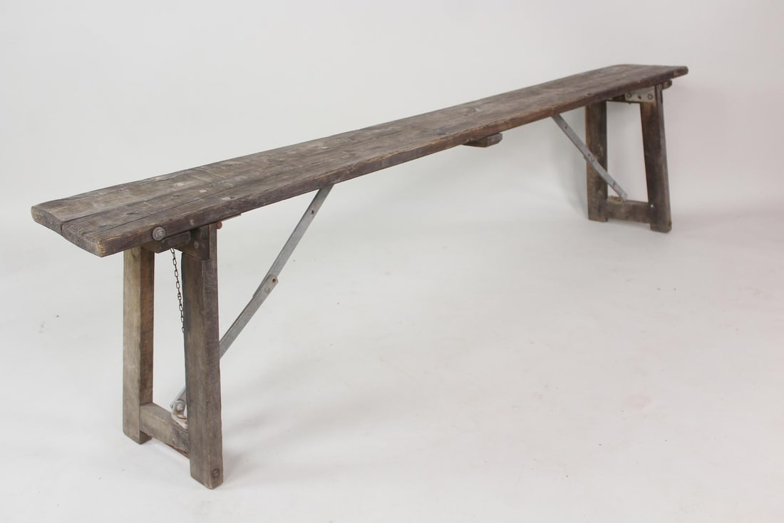 Industrial Folding Wooden Bench (1 of 14)