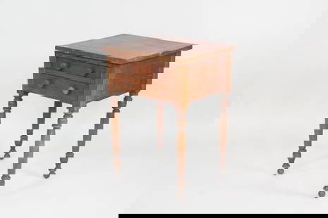Federal Two-Drawer Stand Side Table: Federal Two-Drawer Stand Side Table. This classic stand has two drawers, perfect for bedside. Dimensions are 29 in h x 20.5 in w x 18 in d. Condition is good. Please call or email for a detailed condi