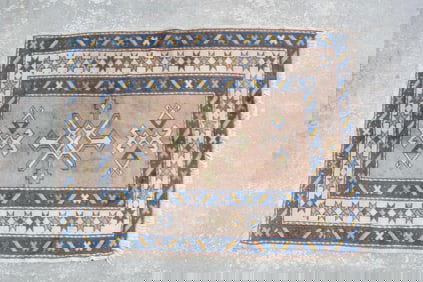 Turkish Oushak Oriental Rug, 4x3 Ft