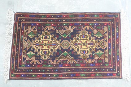 Colorful Afghan Baluch Oriental Rug, 7x4 Ft