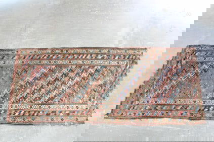 Long Caucasian Oriental Runner Rug, 10x4 Ft