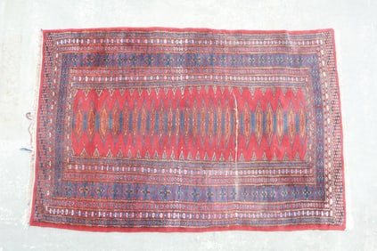 Red Small Oriental Rug, 5x3 Ft