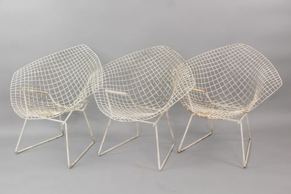 Set of 3 Mid-Century Modern Harry Bertoia Diamond Chairs