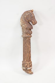 Antique 19th C. Rusty Horse Head Cast Iron Hitching Post