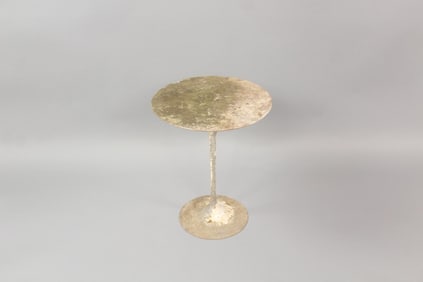 Saarinen Tulip Based Marble Top Side Table, Outside Patina