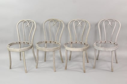 Set of 4 Solid Cast Aluminum Thonet Style Chairs