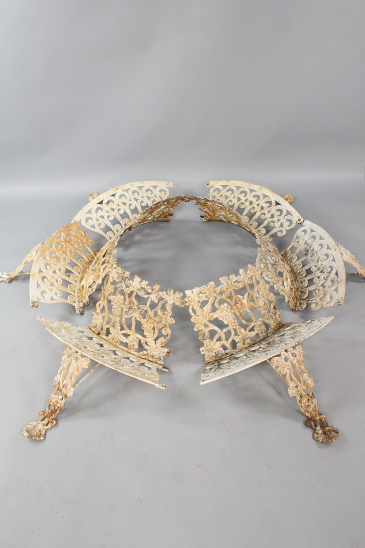 19th C. Victorian Cast Iron Tree Surround Circle Bench (1 of 6)