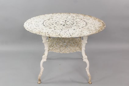 Cast Aluminum Victorian-Style Patio Table