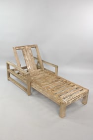 Weathered Teak Chaise Lounge Chair by Pottery Barn