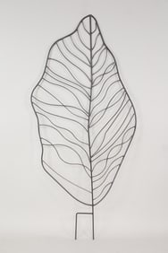 Large Wrought Iron Leaf Sculpture Garden Trellis