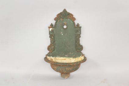 Antique 19th C. Cast Iron Garden Wall Fountain