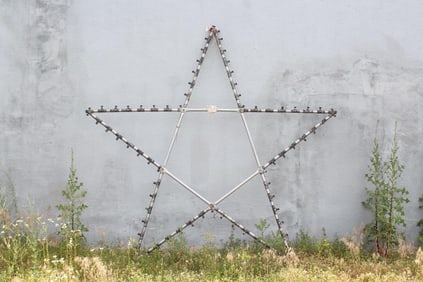 Giant 10-foot Industrial Light-up Metal Star Masonic Eastern Star