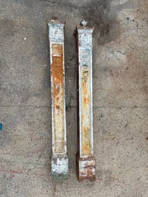 Pair of Ornate 7.5 Ft Architectural Cast Iron Columns