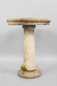 Cast Stone Concrete 2 Piece Garden Birdbath with Moss